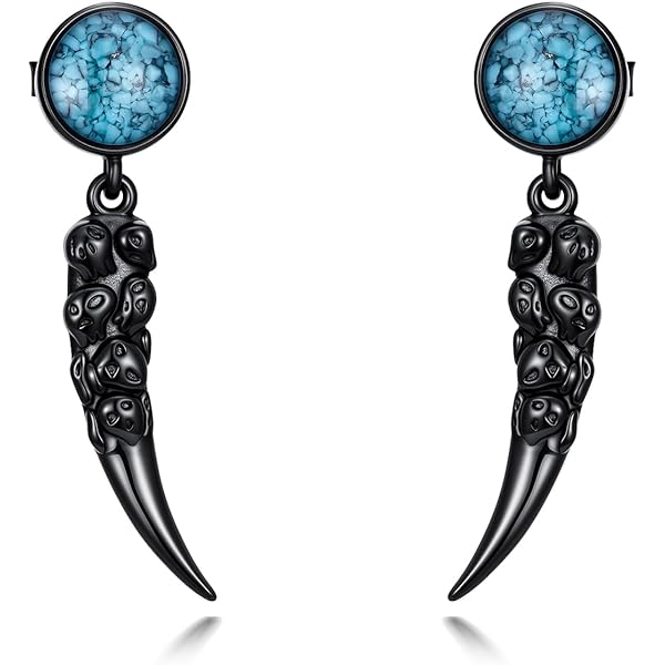 Amazon.com: Small Punk Style Dark Black Iced Cz 925 Sterling